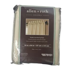 Allen + Roth Columbia Ivory Double Lined Taffets Pole Top Curtain Panel 54 x 84"